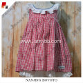 wholesale boutique red gingham lace dress